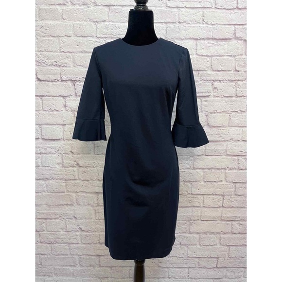 Like New! Banana Republic LS sheath fitted beautiful dark grey dress sz … - Picture 3 of 5